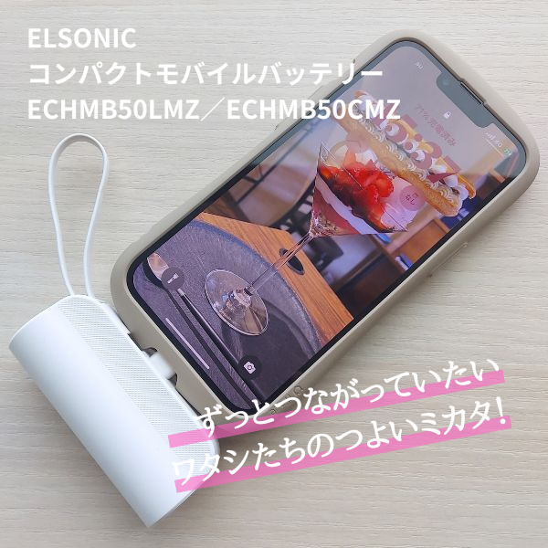 ELSONIC ECHMB50CMZ モバイルバッテリー【5000mAh/USB-Cコネクタ付き/ケーブルレス/直挿し/大容量/コンパクト/ホワイト】  | ノジマオンライン